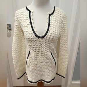 TORY BURCH CROCHETED TUNIC BEACH SWEATER TOP